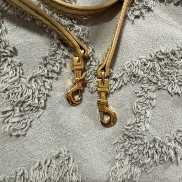 Tory Burch Perforated Logo Metallic Gold Leather Clutch Crossbody - Picture 8 of 16